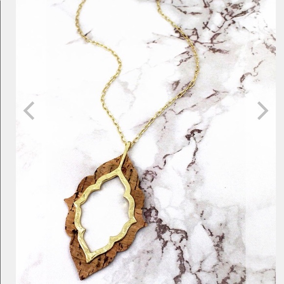 💕HP💕 Goldtone and Cork Moroccan Necklace - Picture 2 of 3